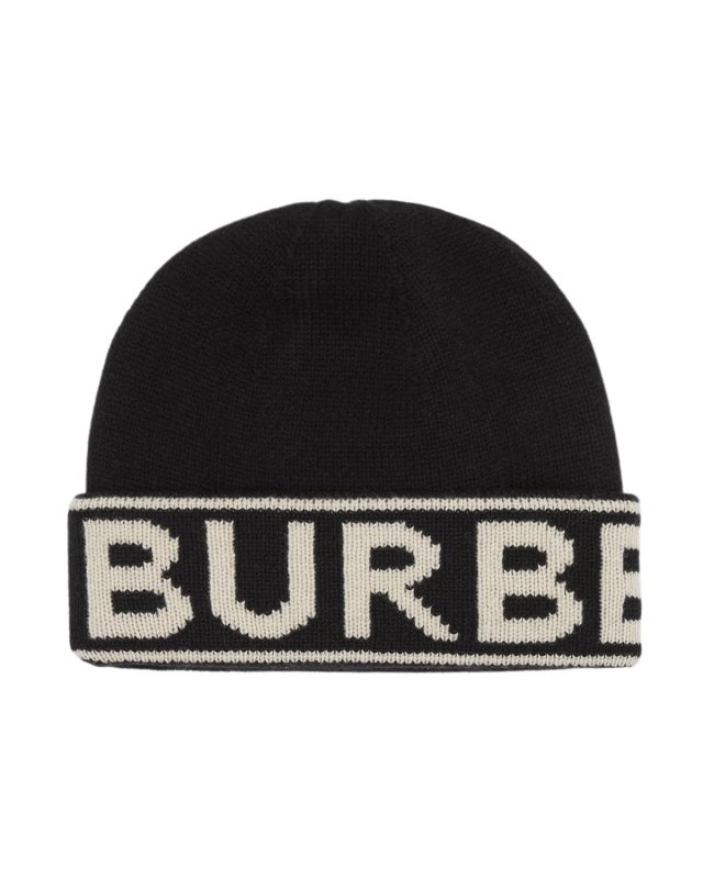 Logo Knit Cashmere Beanie Hat